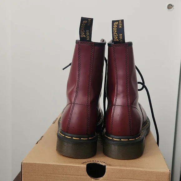 Cherry Red 1460 Vegan Leather Boot - Picture 3 of 4